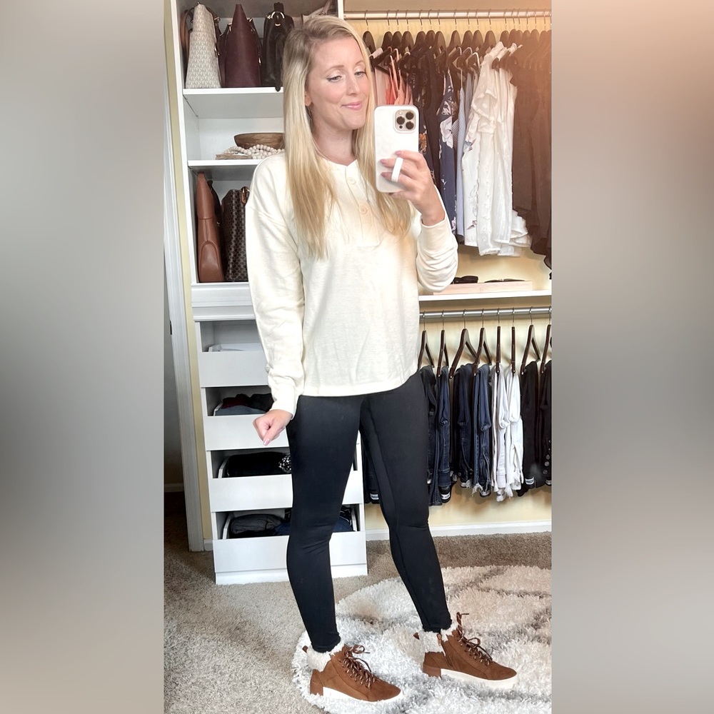 Womens Henley long sleeve shirt